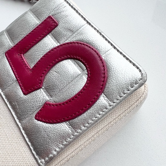 RARE Vintage Chanel No. 5 Canvas Chain Flap Bag - Picture 10 of 12